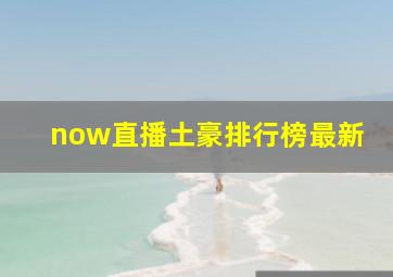 now直播土豪排行榜最新