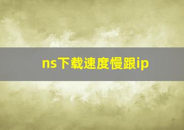 ns下载速度慢跟ip