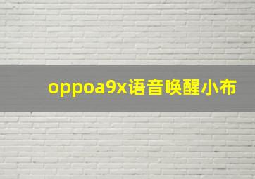 oppoa9x语音唤醒小布