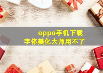 oppo手机下载字体美化大师用不了