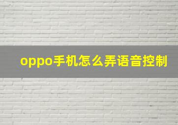 oppo手机怎么弄语音控制