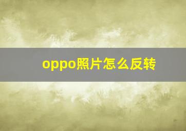 oppo照片怎么反转