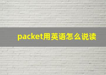 packet用英语怎么说读