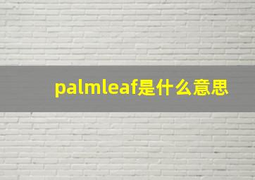 palmleaf是什么意思