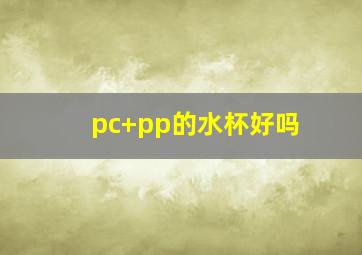 pc+pp的水杯好吗