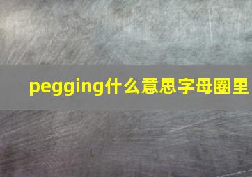 pegging什么意思字母圈里