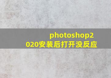 photoshop2020安装后打开没反应