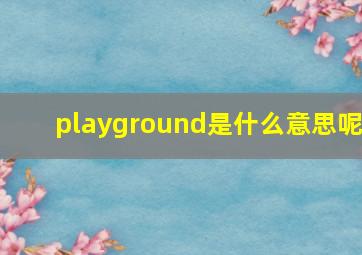 playground是什么意思呢