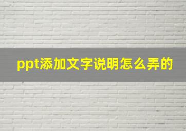 ppt添加文字说明怎么弄的