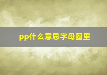 pp什么意思字母圈里