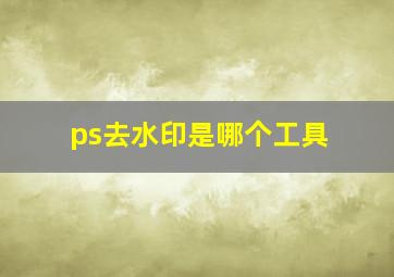 ps去水印是哪个工具