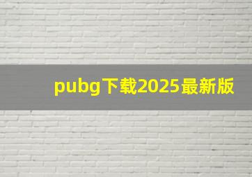 pubg下载2025最新版