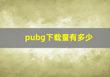 pubg下载量有多少