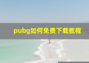 pubg如何免费下载教程