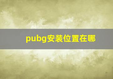 pubg安装位置在哪