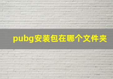 pubg安装包在哪个文件夹