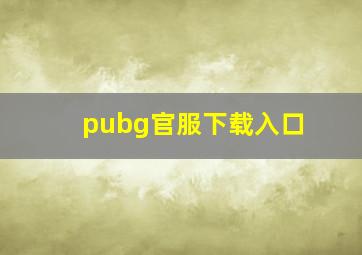 pubg官服下载入口