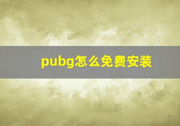 pubg怎么免费安装