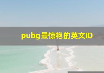 pubg最惊艳的英文ID