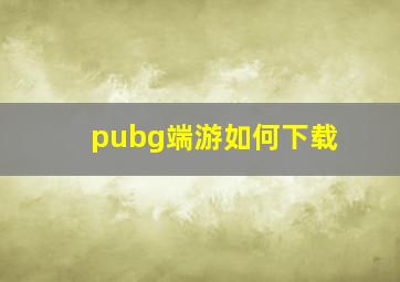 pubg端游如何下载