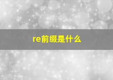 re前缀是什么