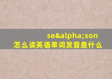 seαson怎么读英语单词发音是什么