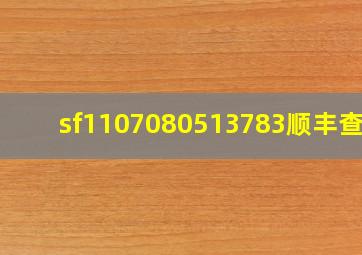 sf1107080513783顺丰查询