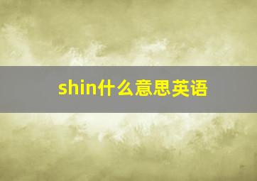 shin什么意思英语