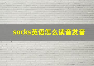 socks英语怎么读音发音