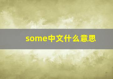 some中文什么意思