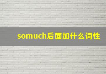 somuch后面加什么词性