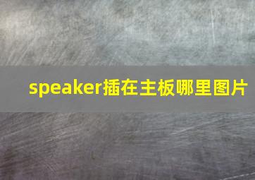 speaker插在主板哪里图片