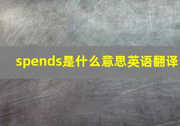 spends是什么意思英语翻译