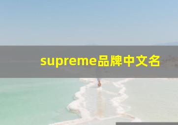 supreme品牌中文名