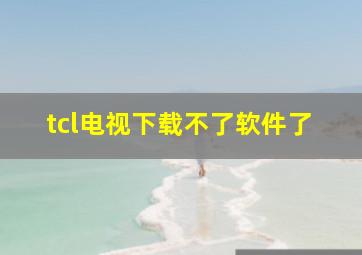 tcl电视下载不了软件了