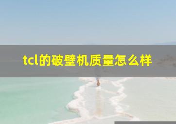 tcl的破壁机质量怎么样