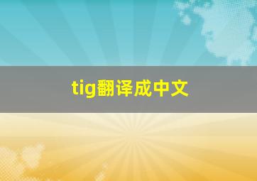 tig翻译成中文