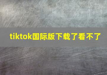 tiktok国际版下载了看不了