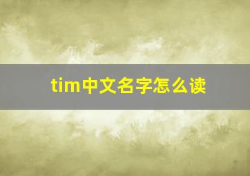 tim中文名字怎么读