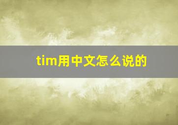 tim用中文怎么说的