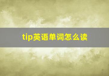 tip英语单词怎么读