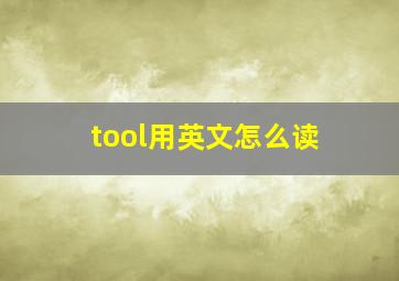 tool用英文怎么读