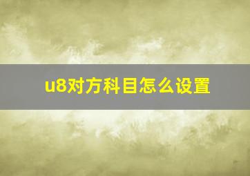 u8对方科目怎么设置