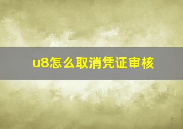 u8怎么取消凭证审核