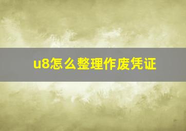 u8怎么整理作废凭证