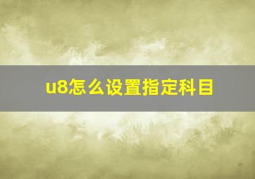 u8怎么设置指定科目