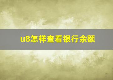 u8怎样查看银行余额