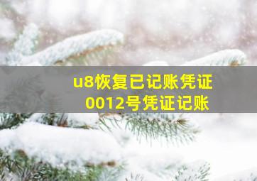 u8恢复已记账凭证0012号凭证记账