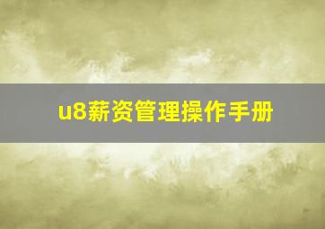 u8薪资管理操作手册