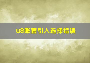 u8账套引入选择错误